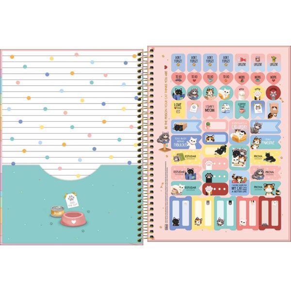 TILIBRA CUADERNO UNIVERSITARIO 80HOJAS ESPIRAL CATS RAYADO - Imagen 4