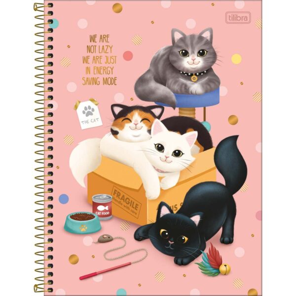 TILIBRA CUADERNO UNIVERSITARIO 80HOJAS ESPIRAL CATS RAYADO - Imagen 2