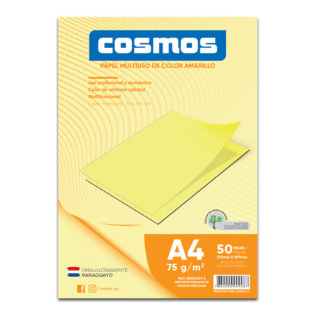 COSMOS HOJAS AMARILLO A4 50 HOJAS