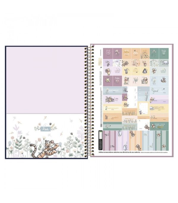 TILIBRA CUADERNO UNIVERSITARIO 80HOJAS ESPIRAL WINNIE THE POOH RAYADO - Imagen 3