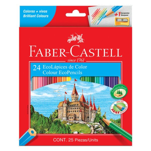 FABER LÁPIZ COLOR 24PC + SACAPUNTA