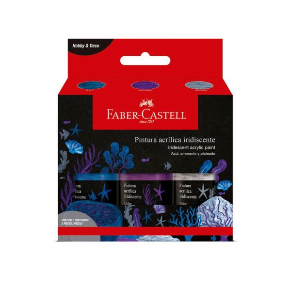 FABER PINTURA ACRÍLICA IRIDISCENTE 3PC