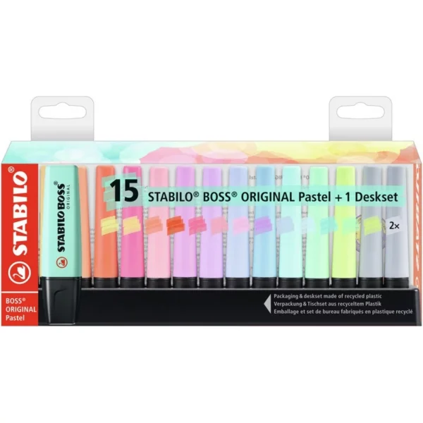 STABILO RESALTADOR 15PC BOSS PASTEL - Imagen 3