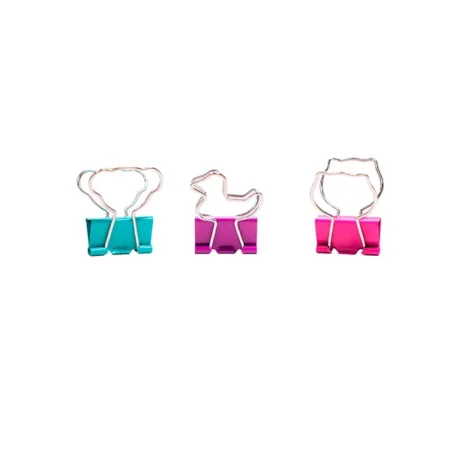 BRW BINDER CLIP 6PC ROSA/VERDE/LILA