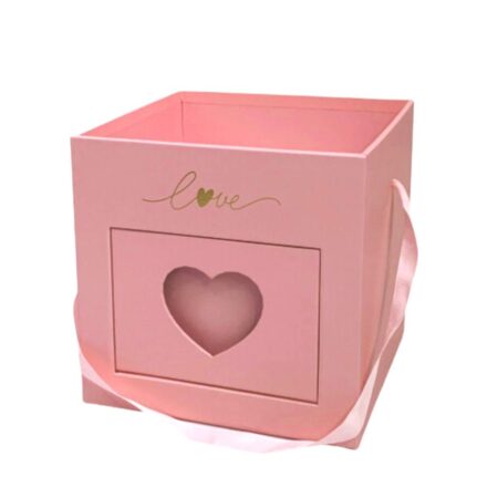 CAJA CON CAJON C/DISEÑO DE CORAZON Y CINTA