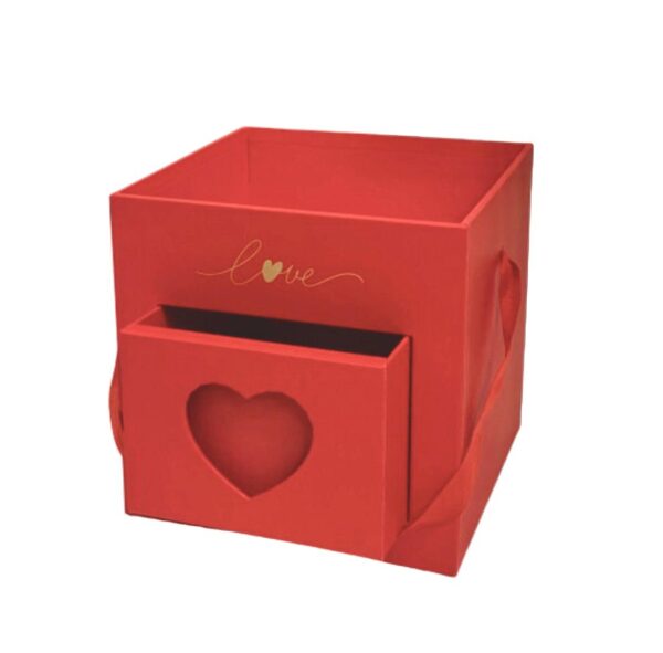 CAJA CON CAJON C/DISEÑO DE CORAZON Y CINTA - Imagen 2