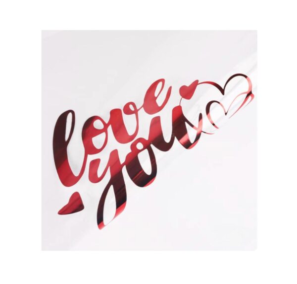 PAPEL TRANSPARENTE "LOVE YOU" 15U