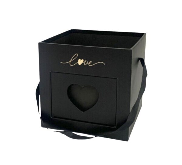 CAJA CON CAJON C/DISEÑO DE CORAZON Y CINTA