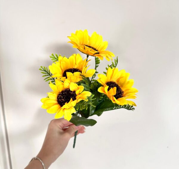 FLOR GIRASOL PEQUEÑO 5 VARAS 30CM - SGW5 - Imagen 2
