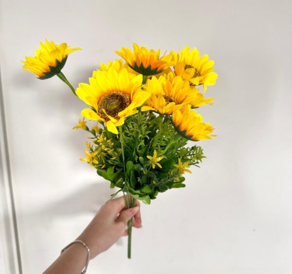 FLOR GIRASOL MEDIANO 10 PALITOS 45CM - ZXJ - Imagen 2